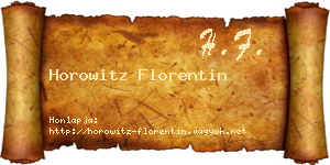 Horowitz Florentin névjegykártya